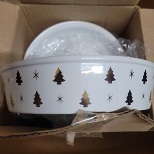 MARTHA STEWART Collection Christmas Holiday "Bake & Be Merry" Bakeware Pie Plate